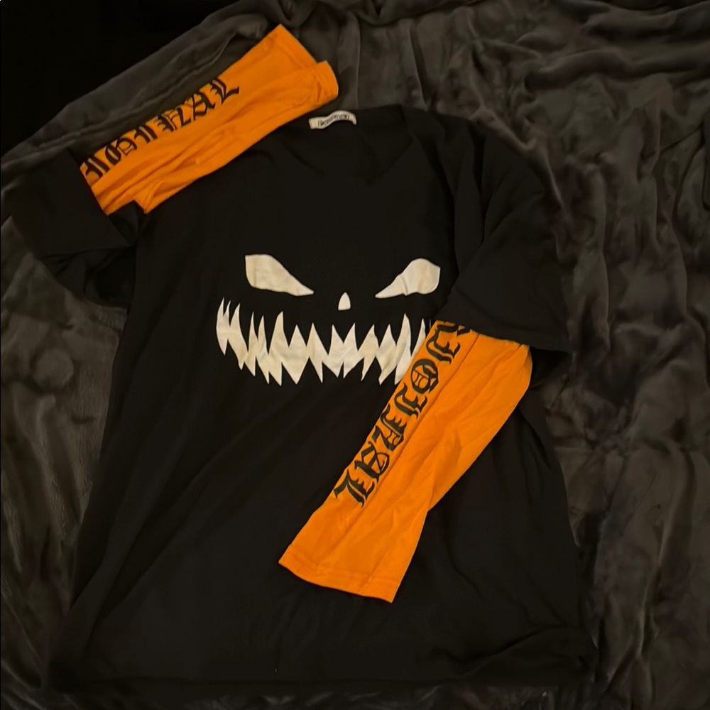 Halloween Black and Orange Graphic Tee